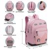 imageSwissdigital Design Cool Backpack Stylish School Laptop Backpack with Fun Personalized Patches Fits 16 Inch Notebook Travel Bag Pefect for Boys ampamp Girls Pale Pink BERIKON  Includes 3 PatchesPale Pink