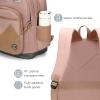 imageSwissdigital Design Cool Backpack Stylish School Laptop Backpack with Fun Personalized Patches Fits 16 Inch Notebook Travel Bag Pefect for Boys ampamp Girls Pale Pink BERIKON  Includes 3 PatchesMocha Brown