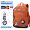 imageSwissdigital Design Cool Backpack Stylish School Laptop Backpack with Fun Personalized Patches Fits 16 Inch Notebook Travel Bag Pefect for Boys ampamp Girls Pale Pink BERIKON  Includes 3 PatchesBurnt Orange