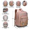 imageSwissdigital Design Cool Backpack Stylish School Laptop Backpack with Fun Personalized Patches Fits 16 Inch Notebook Travel Bag Pefect for Boys ampamp Girls Pale Pink BERIKON  Includes 3 PatchesMocha Brown