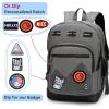 imageSwissdigital Design Cool Backpack Stylish School Laptop Backpack with Fun Personalized Patches Fits 16 Inch Notebook Travel Bag Pefect for Boys ampamp Girls Pale Pink BERIKON  Includes 3 PatchesDark Grey
