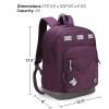 imageSwissdigital Design Cool Backpack Stylish School Laptop Backpack with Fun Personalized Patches Fits 16 Inch Notebook Travel Bag Pefect for Boys ampamp Girls Pale Pink BERIKON  Includes 3 PatchesDark Purple