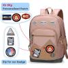 imageSwissdigital Design Cool Backpack Stylish School Laptop Backpack with Fun Personalized Patches Fits 16 Inch Notebook Travel Bag Pefect for Boys ampamp Girls Pale Pink BERIKON  Includes 3 PatchesMocha Brown