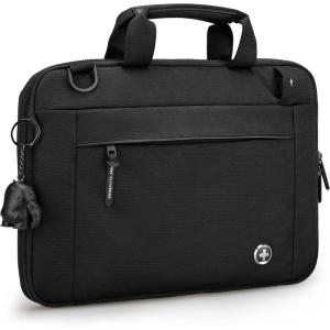 imageSwissdigital Design 14 inch Laptop Sleeve WaterResistant Laptop Cover with Handle Durable Protective Computer Carrying Case Black BOLLIGEN SD852501Black