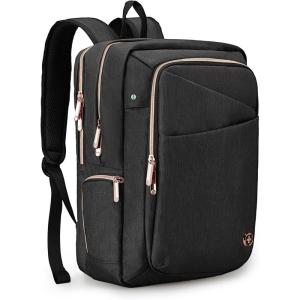 imageSwissdigital Design Business Backpack For Women with Rose GoldTone Zippers College Travel Laptop Backpack With Apple Find My NetworkFits 156 inch LaptopBlack  KATY ROSEBlack