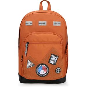 imageSwissdigital Design Cool Backpack Stylish School Laptop Backpack with Fun Personalized Patches Fits 16 Inch Notebook Travel Bag Pefect for Boys ampamp Girls Pale Pink BERIKON  Includes 3 PatchesBurnt Orange