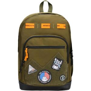imageSwissdigital Design Cool Backpack Stylish School Laptop Backpack with Fun Personalized Patches Fits 16 Inch Notebook Travel Bag Pefect for Boys ampamp Girls Pale Pink BERIKON  Includes 3 PatchesOlive