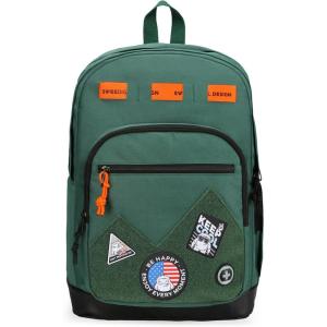 imageSwissdigital Design Cool Backpack Stylish School Laptop Backpack with Fun Personalized Patches Fits 16 Inch Notebook Travel Bag Pefect for Boys ampamp Girls Pale Pink BERIKON  Includes 3 PatchesForest Green