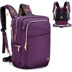 imageSwissdigital Design Laptop Backpack for WomenCollege Bookbags with USB Charging PortCute Computer Backpacks for Work BusinessPink  KATY ROSEPurple Massage