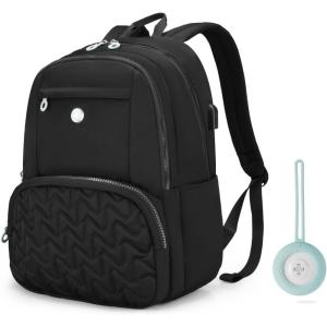 imageSwissdigital Design Travel Backpack for Women Teal Blue Simple Laptop College Modern Backpacks for School with USB Charging Port for Womens Girls  FOUNEXBlackfinder