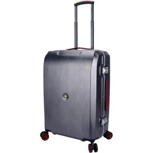 imageSwissdigital Digtrak Positionable Spinner Wheels LuggageLightweight SuitcaseGreyCarryOn 24 Inch