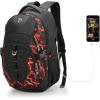 imageSwissdigital Design Laptop Backpack with USB Charging Port Travel Backpack Fits 156 inches Computer 31L College School Backpack for Men BlueBlack  SD803Flame Red