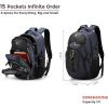 imageSwissdigital Design Laptop Backpack with USB Charging Port Travel Backpack Fits 156 inches Computer 31L College School Backpack for Men BlueBlack  SD803BlackBlue
