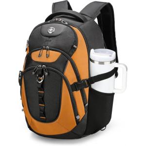imageSwissdigital Design Laptop Backpack with USB Charging Port Travel Backpack Fits 156 inches Computer 31L College School Backpack for Men BlueBlack  SD803OrangeBlack