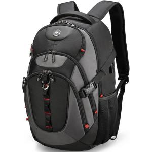 imageSwissdigital Design Laptop Backpack with USB Charging Port Travel Backpack Fits 156 inches Computer 31L College School Backpack for Men BlueBlack  SD803BlackGrey