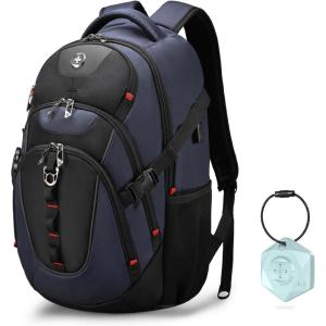 imageSwissdigital Design Laptop Backpack with USB Charging Port Travel Backpack Fits 156 inches Computer 31L College School Backpack for Men BlueBlack  SD803Bluefinder