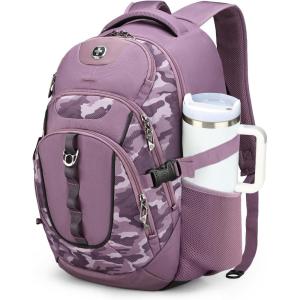 imageSwissdigital Design Laptop Backpack with USB Charging Port Travel Backpack Fits 156 inches Computer 31L College School Backpack for Men BlueBlack  SD803Pink Camo