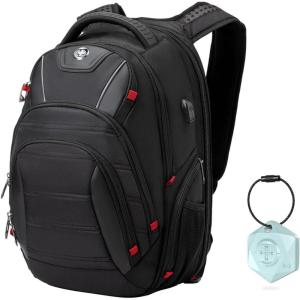 imageSwissdigital Design Mens Laptop Backpack for College and Business Travel with Integrated USB Charging Port and RFID Protection Fits Laptops up to 156 in Black  J14BRBlackFinder