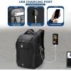 imageSwissdigital Design Mens Laptop Backpack for College and Business Travel with Integrated USB Charging Port and RFID Protection Fits Laptops up to 156 Inch Black  SD169501Black