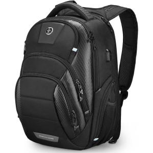 imageSwissdigital Design Mens 17 Inch Laptop Backpack with Apple Find My Network and USB Charging Port Large Capacity Business Travel Backpack for College and Business Black  SD1643FB0117Inch