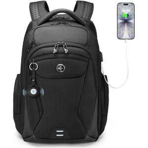 imageSwissdigital Design Mens Laptop Backpack for College and Business Travel with Integrated USB Charging Port and RFID Protection Fits Laptops up to 156 Inch Black  SD169501Blackfinder